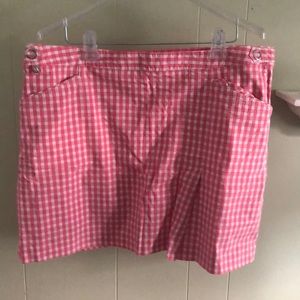 Pink plaid Izod golf skort
